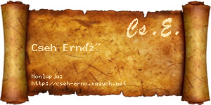 Cseh Ernő névjegykártya